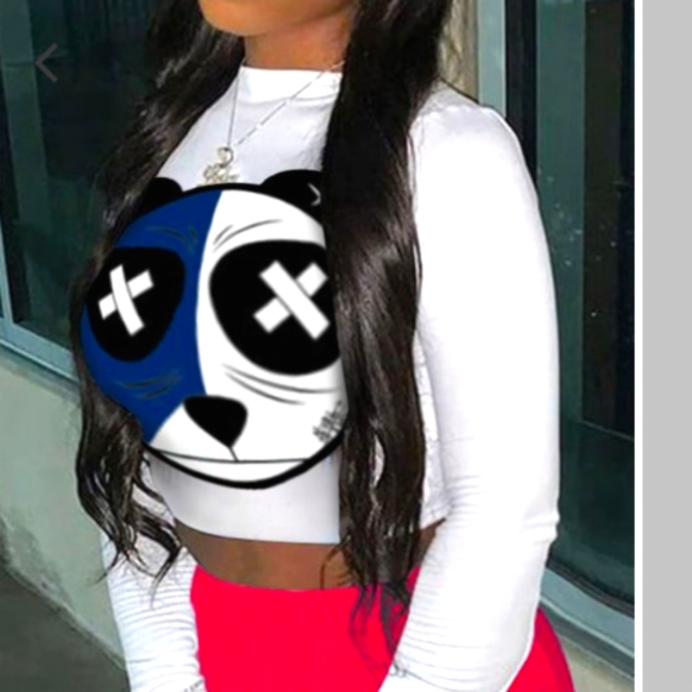 Women's Cartoon Crew Neck White Tee - Picture 4 of 8